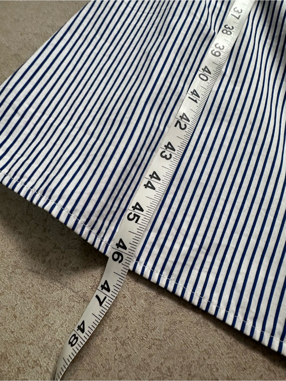 LC Waikiki Blue White Stripe Shirt Dress Belted Cotton Midi Button Front Small - Picture 9 of 11